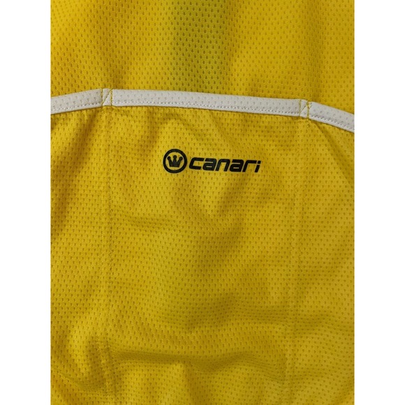 Canari‎ Full Zip Short Sleeve Cycling Jersey Neon Yellow Men's Size Large - Picture 6 of 6